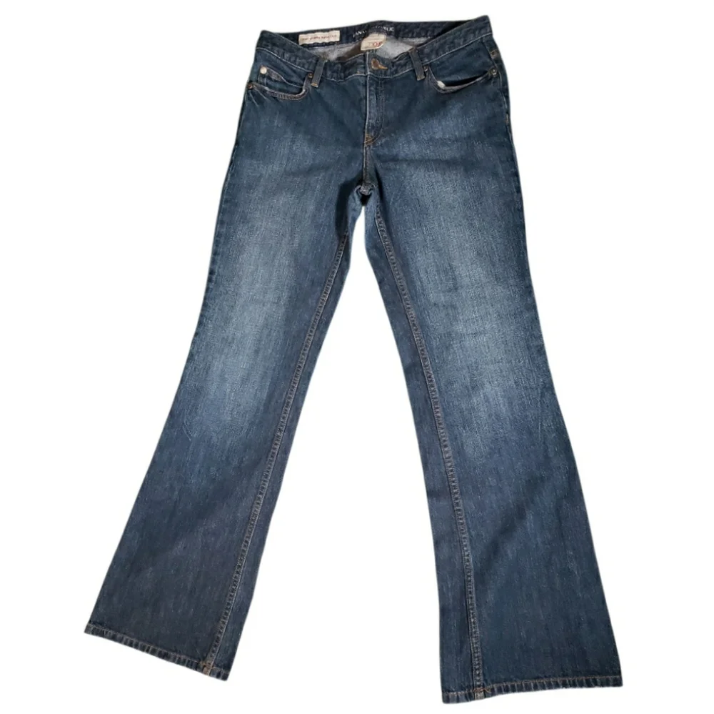 Vtg Banana Republic Denim Jeans 8 Contour Boot Cut Dark Wash Mid Rise Stretch